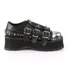 GRAVEDIGGER-03 Plateau Schuh schwarz Schnallen und Nieten Gothic | DemoniaCult