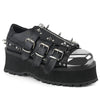 GRAVEDIGGER-03 Plateau Schuh schwarz Schnallen und Nieten Gothic | DemoniaCult