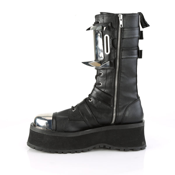GRAVEDIGGER-250 Plateau Stiefel schwarz Schnallen Nieten von DemoniaCult – Ansicht 3