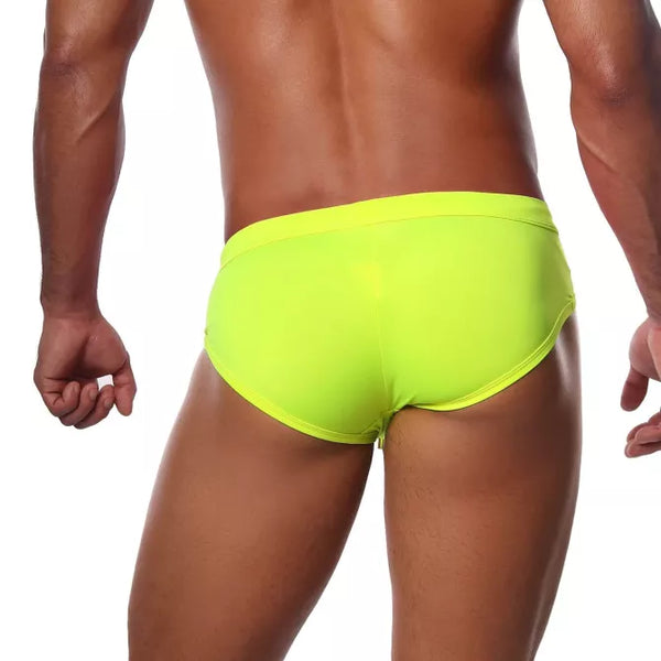 Gelber sexy Badeslip mit reflektierenden Details von TOF Paris – Ansicht 5
