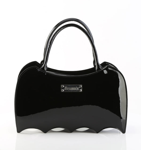 HB-115 Handtasche Fledermaus Schwarz Lack von DemoniaCult – Ansicht 2
