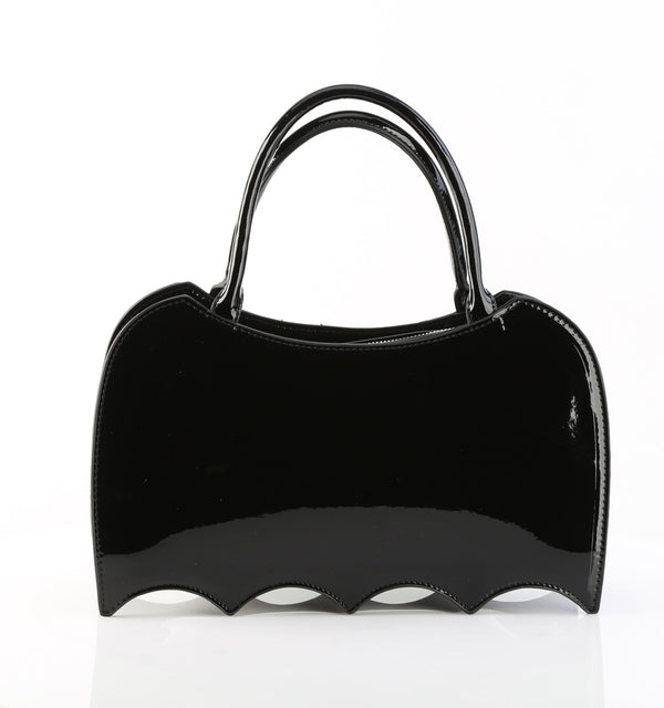 HB-115 Handtasche Fledermaus Schwarz Lack von DemoniaCult – Ansicht 4