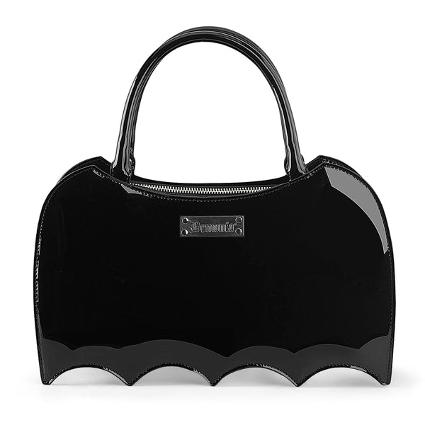 HB-115 Handtasche Fledermaus Schwarz Lack von DemoniaCult