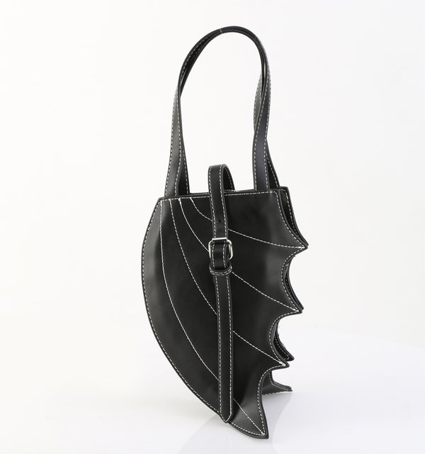 HB-215 Handtasche Fledermausflügel Schwarz von DemoniaCult – Ansicht 2