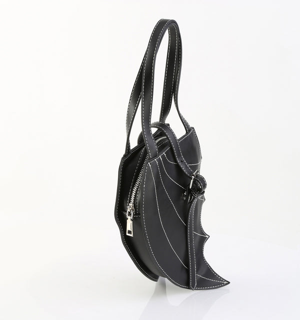 HB-215 Handtasche Fledermausflügel Schwarz von DemoniaCult – Ansicht 5