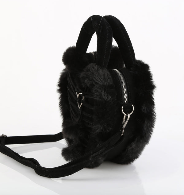 HB-631 Handtasche Herz Schwarz von DemoniaCult – Ansicht 3