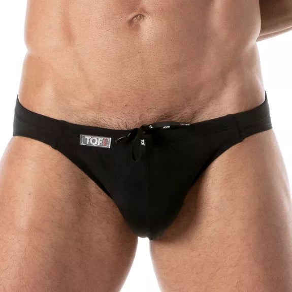 Mini Badeslip Holidays, Schwarz - Sexy, minimalistischer Beach-Style | TOF Paris