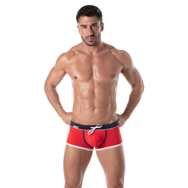 Herren Badeboxer, Rot - Slim Fit, Elegant & Komfortabel | TOF Paris