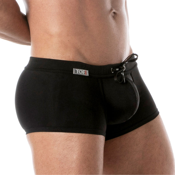 Herren Badeboxer, Schwarz - Slim Fit, Elegant & Komfortabel | TOF Paris