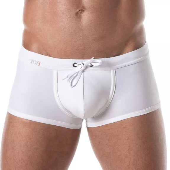Herren Badeboxer, Weiß - Slim Fit, Elegant & Komfortabel | TOF Paris