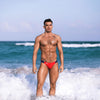 Mini Badeslip Holidays, Rot - Sexy, minimalistischer Beach-Style | TOF Paris