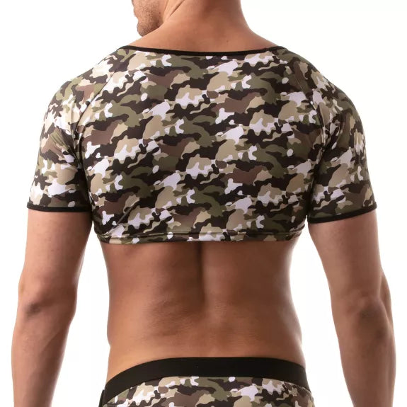 Crop Top mit Raglanärmeln Khaki-Camouflage - bequem & figurbetont | TOF Paris
