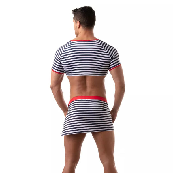 Blaues Iconic Sailor-Crop-Top von TOF Paris – Ansicht 6