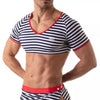 Blaues Iconic Sailor-Crop-Top von TOF Paris – Ansicht 3