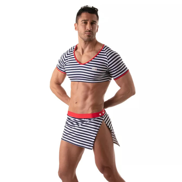 Blaues Iconic Sailor-Crop-Top von TOF Paris – Ansicht 5