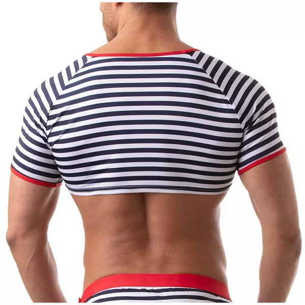 Blaues Iconic Sailor-Crop-Top von TOF Paris – Ansicht 2