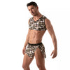 Ärmelloses Crop Top Khaki-Camouflage & V-Ausschnitt | TOF Paris