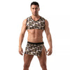 Ärmelloses Crop Top Khaki-Camouflage & V-Ausschnitt | TOF Paris