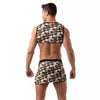 Ärmelloses Crop Top Khaki-Camouflage & V-Ausschnitt | TOF Paris