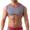 Blaues Iconic Sleeveless Sailor-Crop-Top | TOF Paris
