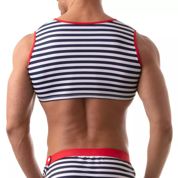 Blaues Iconic Sleeveless Sailor-Crop-Top von TOF Paris – Ansicht 2