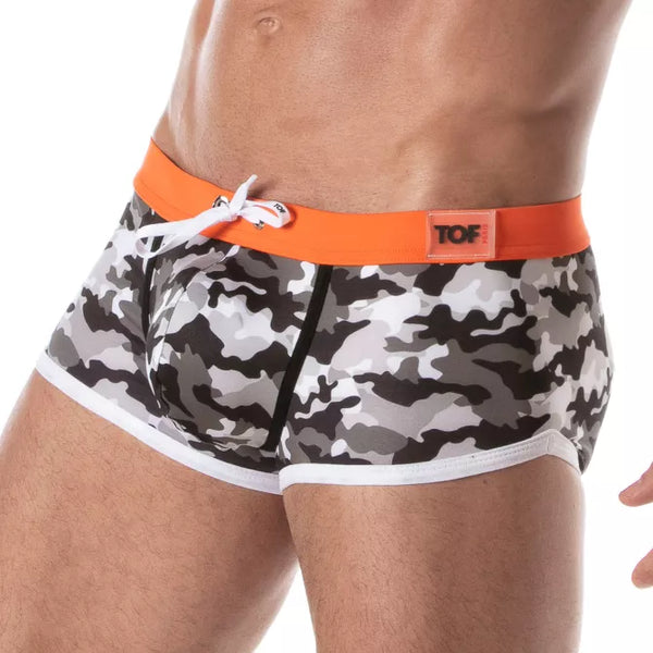Graue Iconic Swim Camouflage-Boxershorts von TOF Paris – Ansicht 4