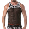 Graues verführerisches Tank Top mit maskulinem Muster von TOF Paris