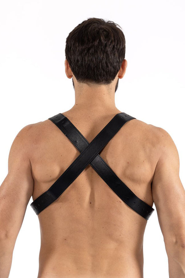 Schwarzer verführerischer Herren Harness für maskuline Akzente von LOOK ME – Ansicht 4