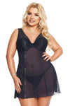 Blaues verführerisches Negligee mit gepolsterten Bügelcups von Softline