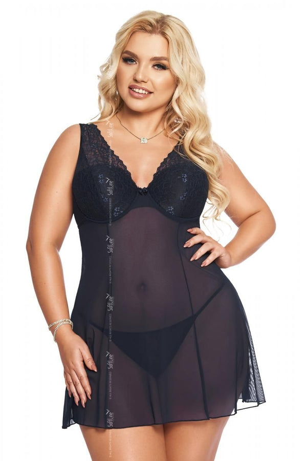 Blaues verführerisches Negligee mit gepolsterten Bügelcups von Softline