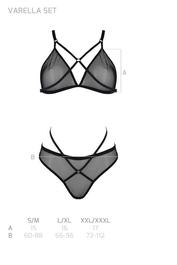 Transparentes Netz-Dessous-Set mit Hakenverschluss von Passion – Ansicht 8