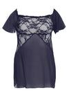 Atemberaubendes Spitzen Minikleid mit dunkelblauem Netzmaterial von Anais Apparel Size Plus – Ansicht 4