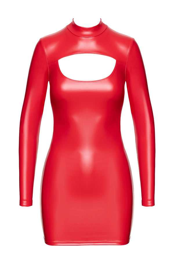 Sexy rotes Bombshell Bodycon Lack Minikleid von Noir Handmade – Ansicht 11