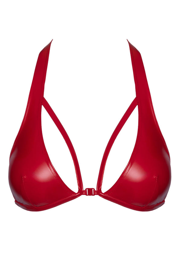 Sexy rote Wetlook Bralette F392 mit Stretch-Komfort von Noir Handmade – Ansicht 5