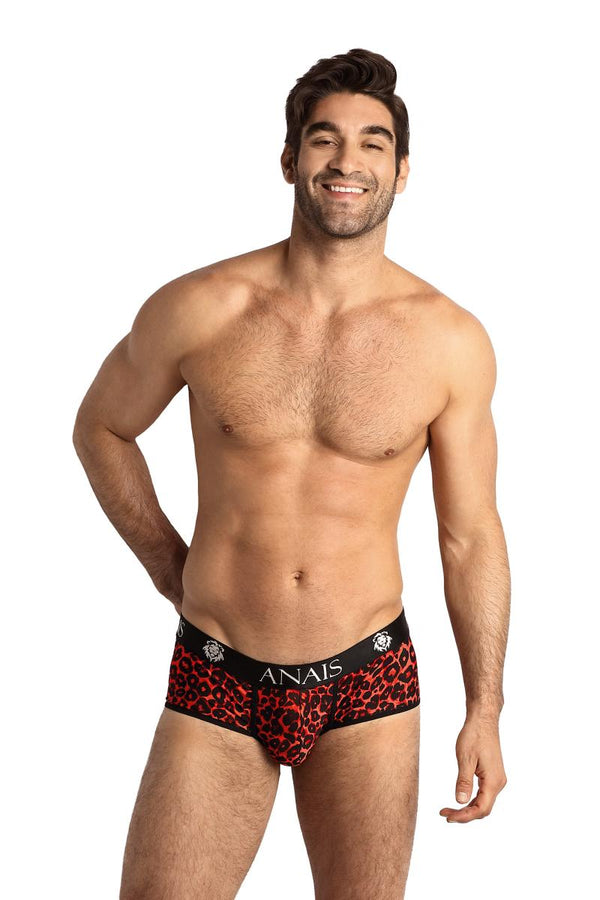 Rote verführerische Brief Shorts mit wildem Leo Print von Anais for Men – Ansicht 5