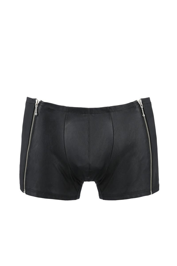 Herren Shorts aus matter Kunstleder mit seitlichen Reißverschluss von Passion Menswear – Ansicht 7