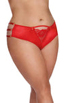 Rotes glänzendes Satin Dessous Set mit edler Spitze von Anais Apparel Size Plus – Ansicht 3