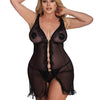Transparentes Nachtkleid mit provokanten Metallelementen | Anais Apparel Size Plus