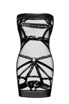 Sexy schwarzes Off-Shoulder Bondesque Minikleid aus Wetlook von Noir Handmade – Ansicht 9