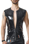PVC Herren Weste mit vertikalen Nähten und Zipper von Regnes Fetish Planet – Ansicht 9