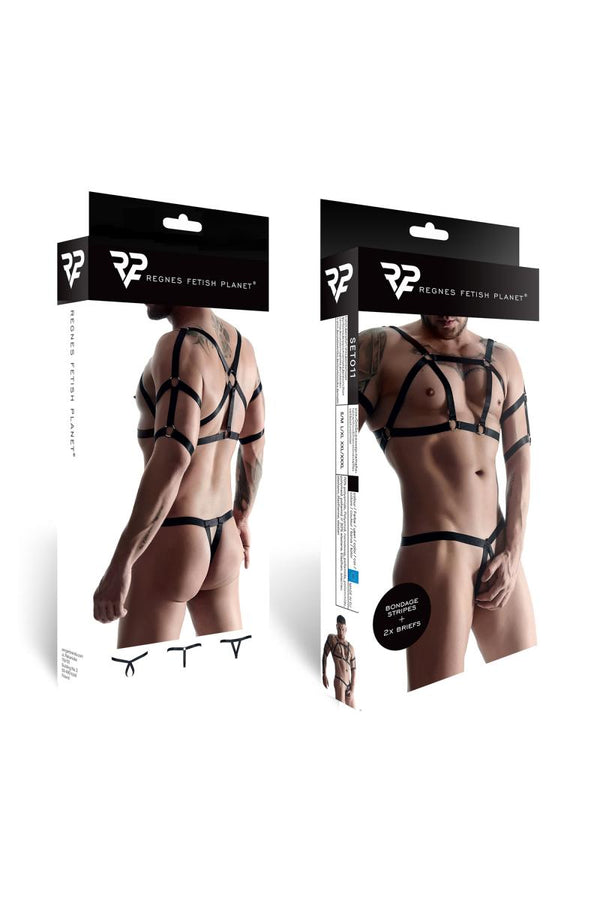 Elastisches Harness-Set mit Oberteil und zwei Unterteilen von Regnes Fetish Planet – Ansicht 11