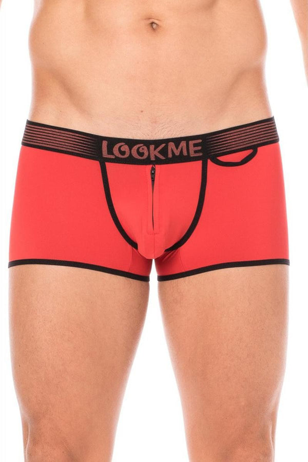 Rotes verführerisches Boxershort mit Reißverschluss von LOOK ME