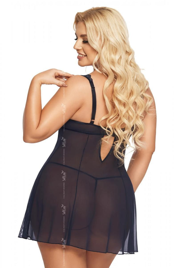 Blaues verführerisches Negligee mit gepolsterten Bügelcups von Softline – Ansicht 2