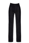 Sinnliche schwarze Onyx Sheer Palazzo-Hose von Noir Handmade – Ansicht 11