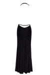 Sinnliches schwarzes Onyx Liquid Maxi-Kleid mit Drapierung von Noir Handmade – Ansicht 4