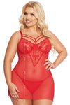 Rotes sündiges Lingerie Chemise mit zarter Spitze von Softline