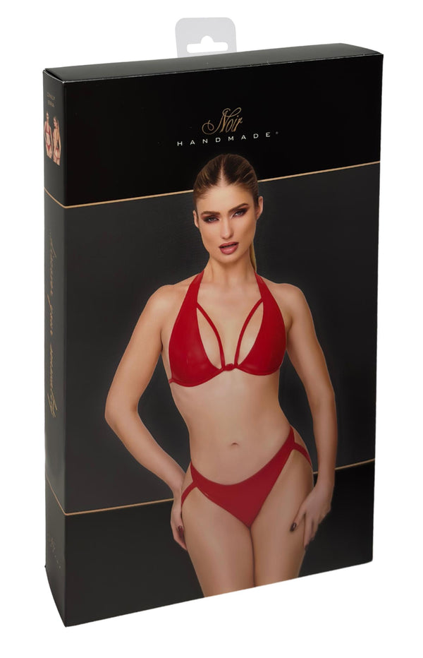 Sexy rote Wetlook Bralette F392 mit Stretch-Komfort von Noir Handmade – Ansicht 8