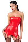 Sexy rotes Bombshell Fierce Lack Corsagen-Kleid von Noir Handmade – Ansicht 6