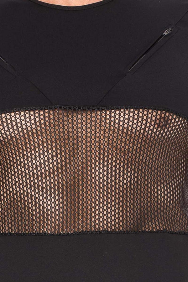 Schwarzes verführerisches T-Shirt mit zwei Reißverschlüssen von LOOK ME – Ansicht 3