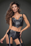 Powerwetlook-Top mit edlen Reißverschlüssen F165 von Noir Handmade – Ansicht 8